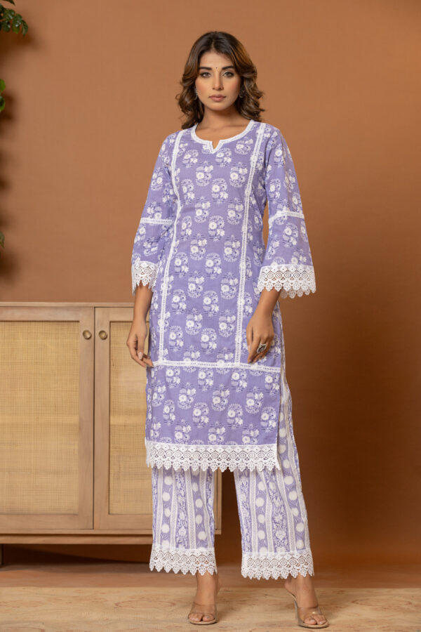 Twilight bloom pakistani kurta set (with dupatta and trouser)
