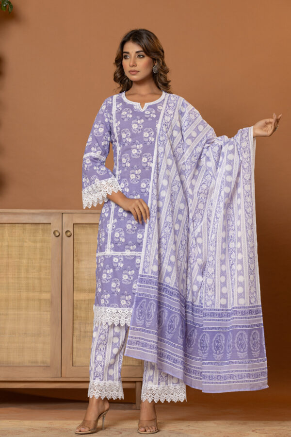 Twilight bloom pakistani kurta set (with dupatta and trouser)