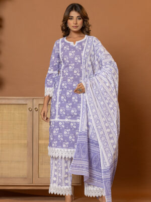 Twilight bloom pakistani kurta set (with dupatta and trouser)