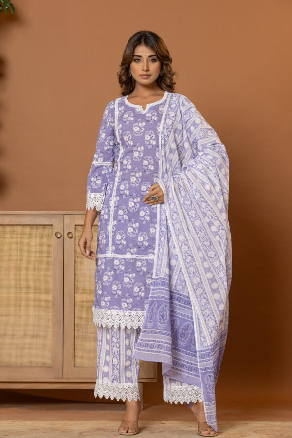 Twilight bloom pakistani kurta set (with dupatta and trouser)
