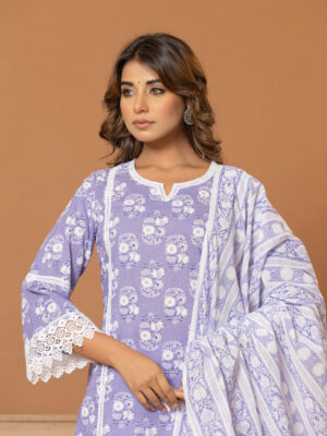 Twilight bloom pakistani kurta set (with dupatta and trouser)