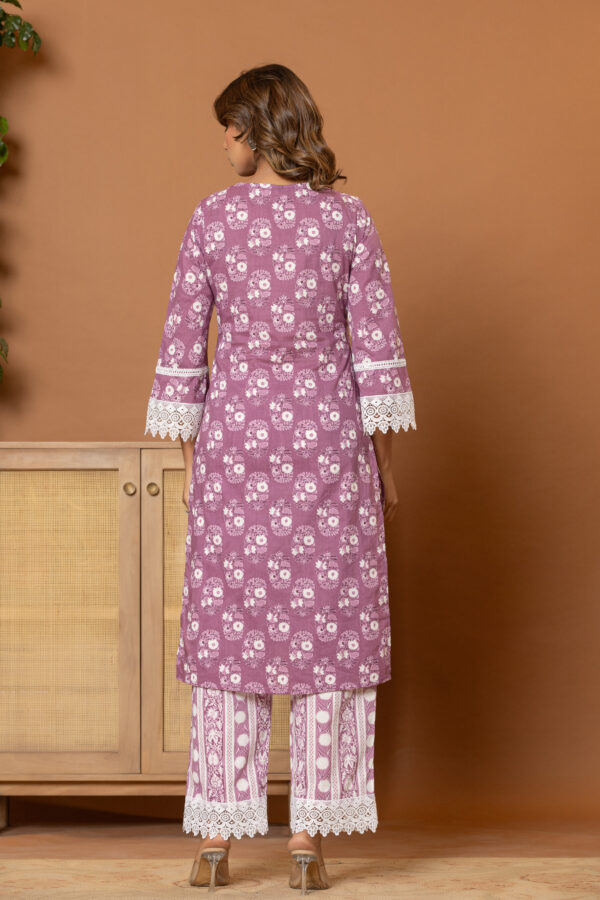 Lilac elegance pakistani kurta set (with dupatta and trouser)