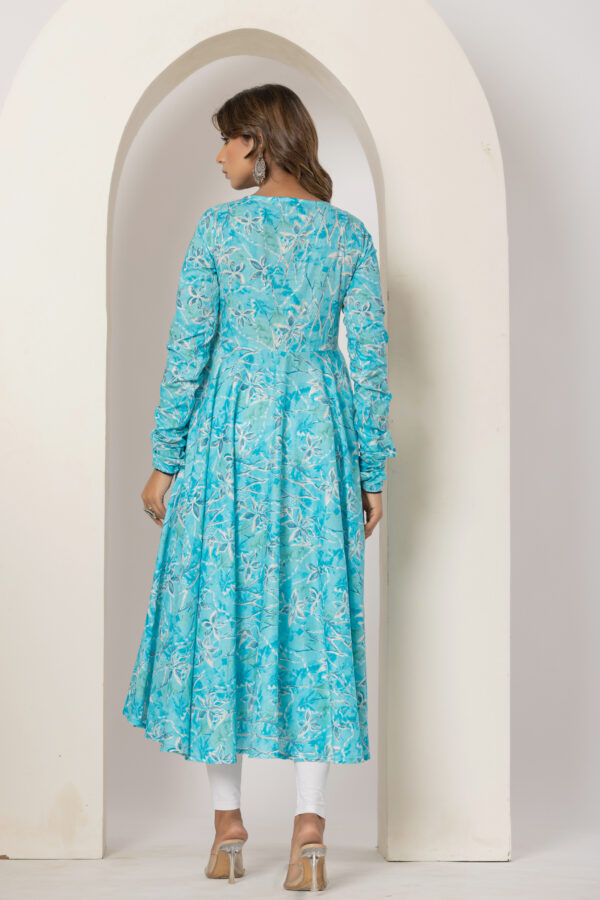 Skyline charm foil printed pure cotton anarkali kurta