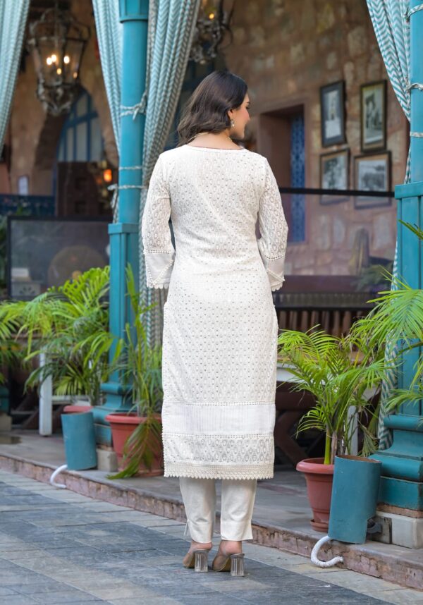 Chandni charm party wear kurta set with hand painted dupatta