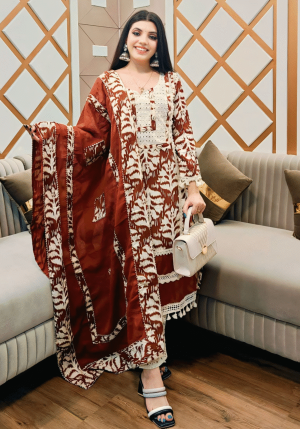 Ruhani ikkat soft cotton kurta set with dupatta