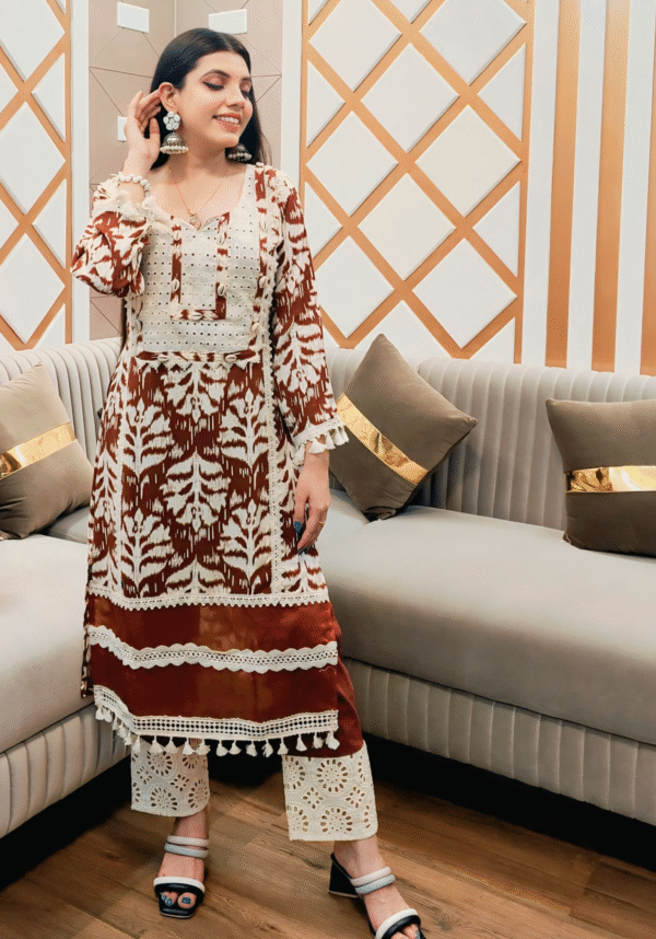 Ruhani ikkat soft cotton kurta set with dupatta