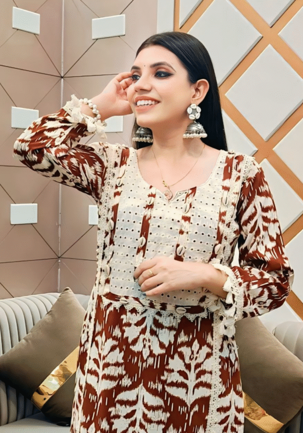 Ruhani ikkat soft cotton kurta set with dupatta