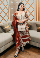Ruhani ikkat soft cotton kurta set with dupatta