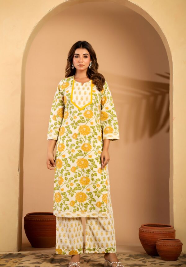 Basanti kurta set