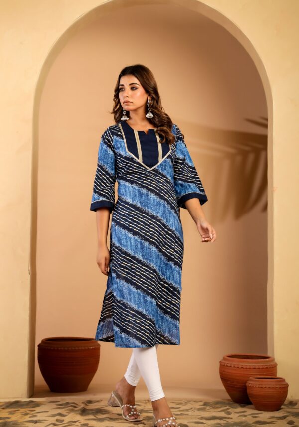 Indigo leheriya kurta