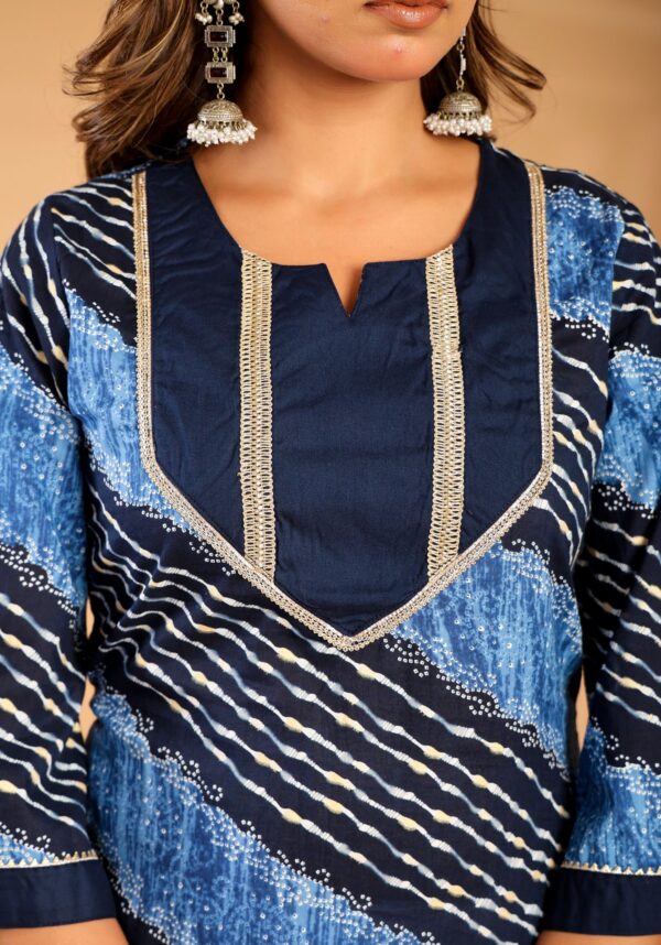 Indigo leheriya kurta