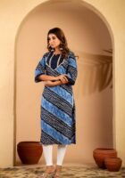 Indigo leheriya kurta