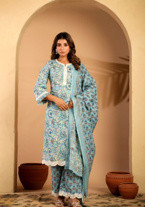 Jaipuri bloom cotton kurta set