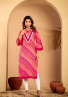 Pink leheriya kurta