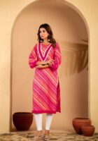 Pink leheriya kurta