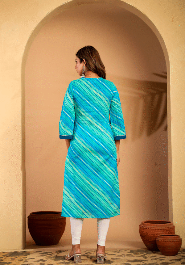 Ocean mist leheriya cotton kurta