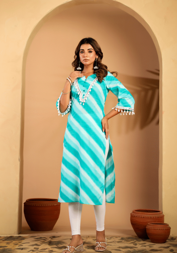 Sea breeze leheriya cotton kurta