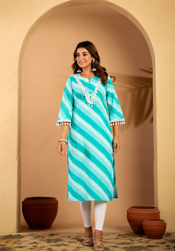 Sea breeze leheriya cotton kurta