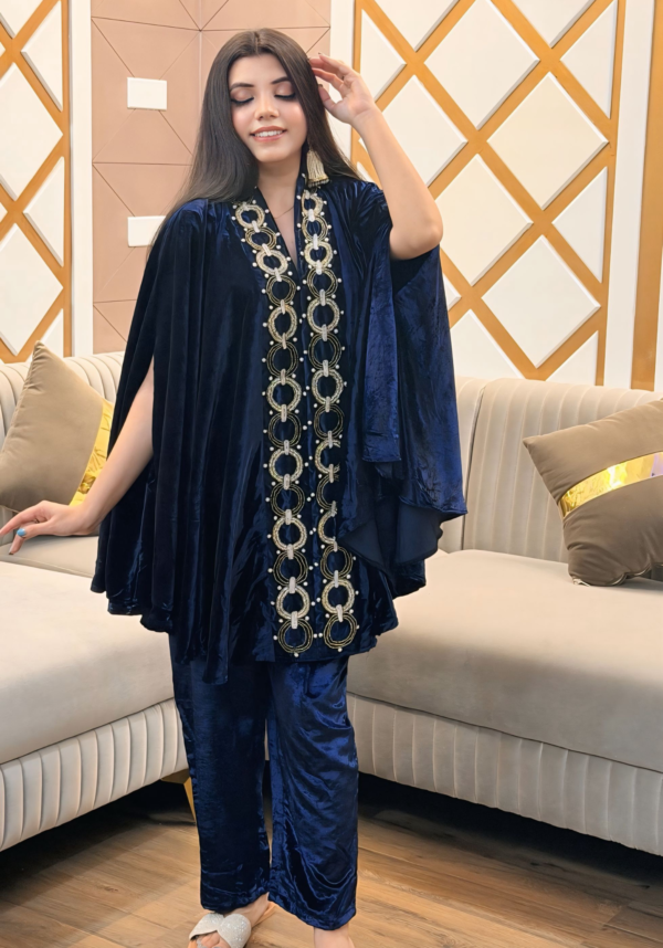 Neelara Velvet Cape Co-ord Set