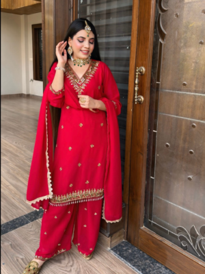 Gulbahar Red Kurta Set