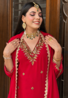 Gulbahar Red Kurta Set