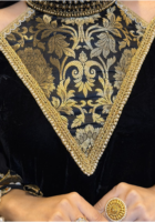 Nazakat Black Velvet Kurta Set With Potli Bag