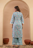 Tarang – Light Blue Printed Cotton Kurta Set