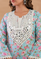 Tarang – Light Blue Printed Cotton Kurta Set