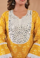 Kanak Noor – Yellow Cotton Kurta Set