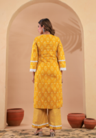 Kanak Noor – Yellow Cotton Kurta Set