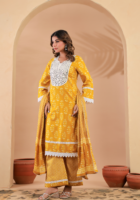 Kanak Noor – Yellow Cotton Kurta Set